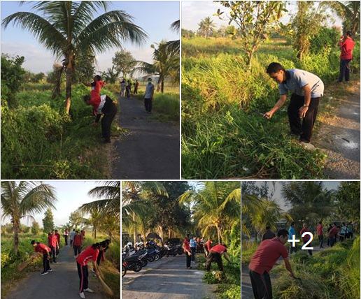 Kegiatan rutin bapak angkat kebersihan di areal Jogging Track & Kolam Pancing Banjar Anggabaya Penatih