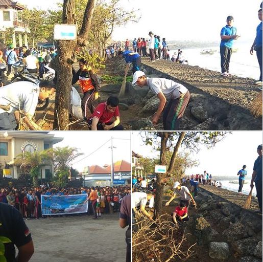 Kegiatan Kerja Bakti di Pantai Matahari Terbit dalam rangka memperingati Hari Perhubungan Nasional