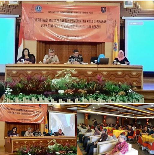 Pemerintah Kota Denpasar Senantiasa berinovasi dalam Innovative Goverment Award 2019 dengan mengajukan 102 jenis inovasi yg diverivikasi oleh Tim Kemendagri