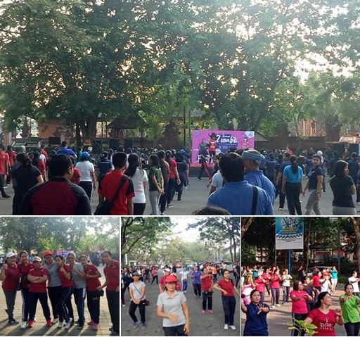 Acara senam Zumba dalam rangka HUT ke-17 Radio Publik Kota Denpasar