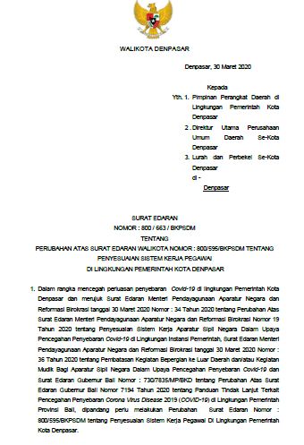 Penyesuaian Sistem Kerja Pegawai di Lingkungan Pemerintah Kota Denpasar