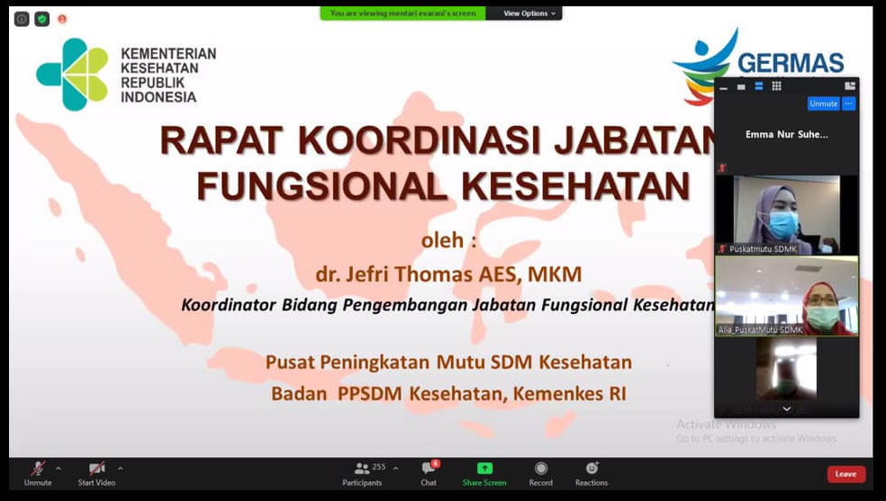 Evaluasi pelaksanaan Penyesuaian/Inpassing Jabatan Fungsional Kesehatan