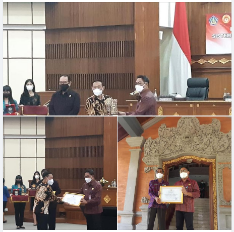 Penghargaan Oleh Komisi Aparatur Sipil Negara (KASN) kepada Pemkot Denpasar atas keberhasilan Menerapkan Sistem Merit dalam Manajemen Aparatur Sipil Negara dengan Predikat BAIK